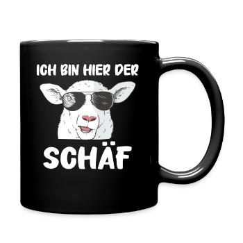 Schafe Schafherde Bauernhof Landwirt Schäfer - Tasse einfarbig - Schwarz - Rechts