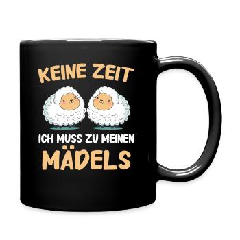 Schafe Schafherde Bauernhof Landwirt Schäfer - Tasse einfarbig - Schwarz - Rechts