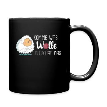 Schafe Schafherde Bauernhof Landwirt Schäfer - Tasse einfarbig - Schwarz - Rechts