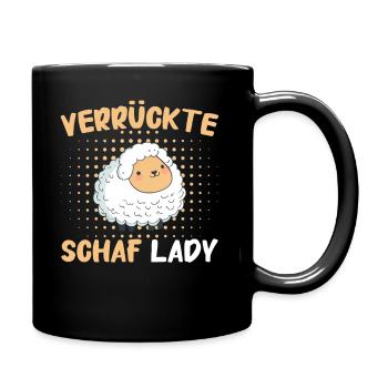 Schafe Schafherde Bauernhof Landwirt Schäfer - Tasse einfarbig - Schwarz - Rechts