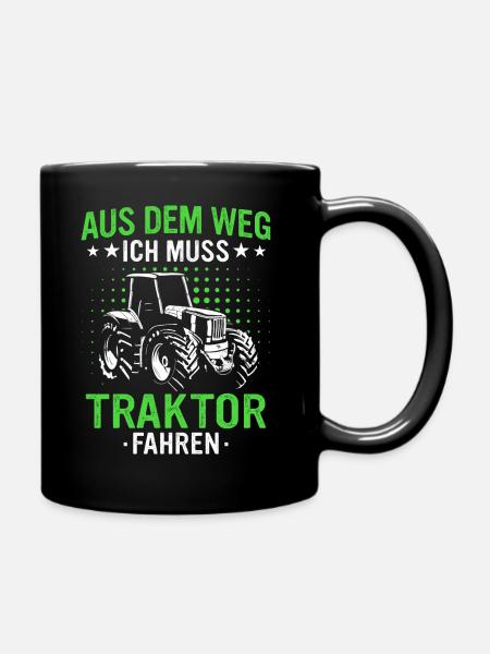 Traktor Bauer Landwirt Trecker Traktorfahrer - Tasse einfarbig - Schwarz
