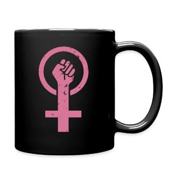 Feministin - Venus - Weibliches Zeichen - Niedliche Feministin - Tasse einfarbig - Schwarz - Rechts