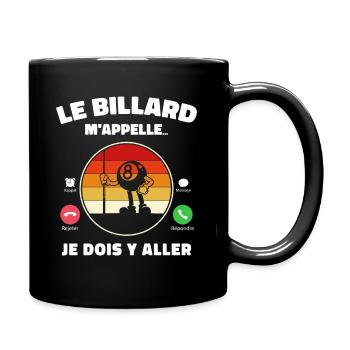 Billard m'appelle - Cadeau Humour Retro Vintage - Mug uni - noir - Droite