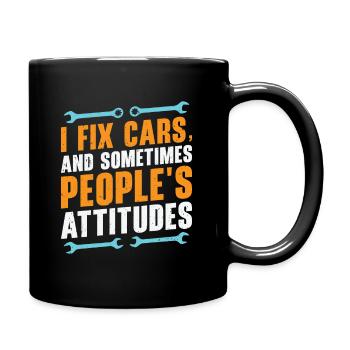 Car Mechanic Auto Engine Repair - Full Colour Mug - black - Right