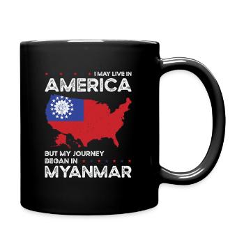 Nés : Birman, Myanmar, Américain, États-Unis - Mug uni - noir - Droite