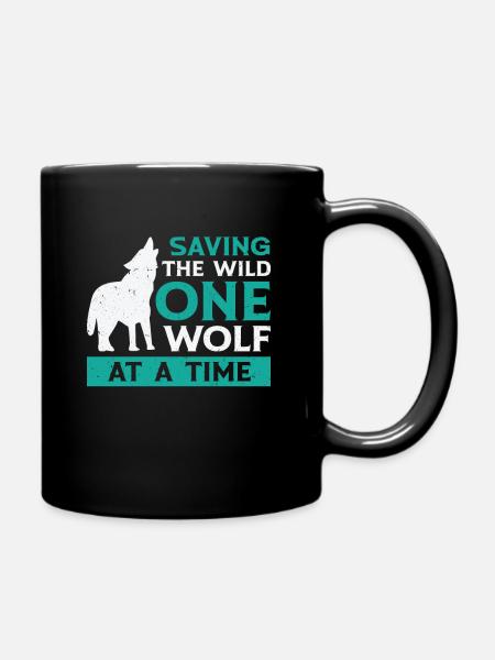 Journée mondiale des animaux Wolf Art Wildlife - Mug uni - noir