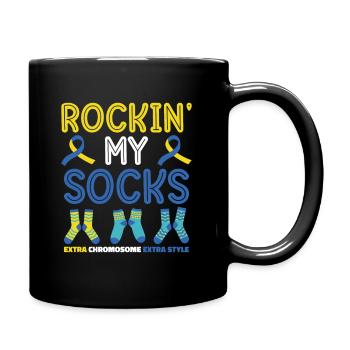 Welt-Down-Syndrom-Tag Awareness Rocking Socks - Tasse einfarbig - Schwarz - Rechts