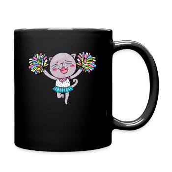 American Football - Cheerleading -Cheerleading Cat - Tasse einfarbig - Schwarz - Rechts