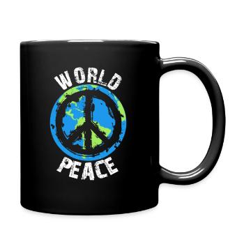 Weltfrieden - Geschenk des globalen Friedens auf Erden - Tasse einfarbig - Schwarz - Rechts