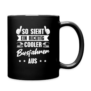 Bus Linienbus Cooler Busfahrer - Tasse einfarbig - Schwarz - Rechts