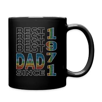 Bester Papa der Welt seit 1971 Vatertag Geburtstag - Tasse einfarbig - Schwarz - Rechts