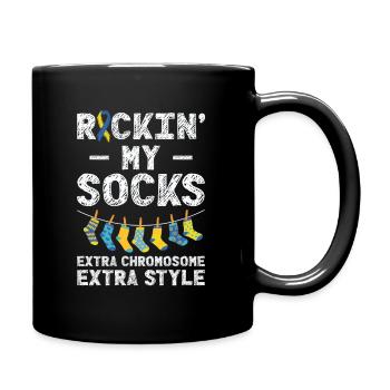 Welt-Down-Syndrom-Tag Awareness Rocking Socks - Tasse einfarbig - Schwarz - Rechts