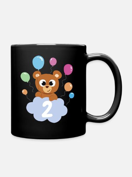 Cadeau 2 ans anniversaire garçon ou fille - Mug uni - noir
