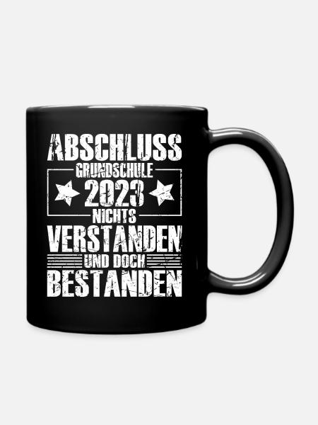 Abschluss 2023 Grundschule - Tasse einfarbig - Schwarz