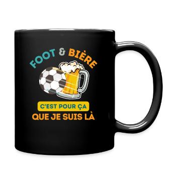 Foot et bière match de foot - Mug uni - noir - Droite