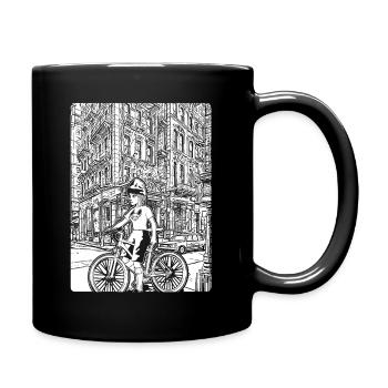 Eye-catching, cool look, shirt for mountain bikers - Full Colour Mug - black - Right