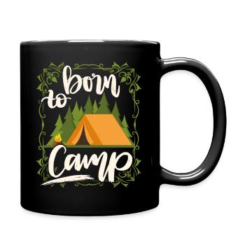 Camping, camping tent, Born-To-Camp funny saying - Full Colour Mug - black - Right