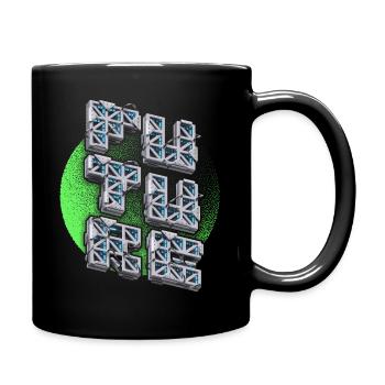 Vision 3D du futur, science-fiction, métal futuriste - Mug uni - noir - Droite