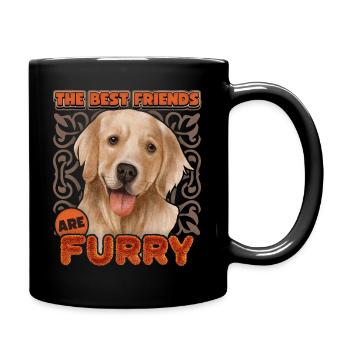 Goldener Retriever, Golden-Retriever Hund Spruch - Tasse einfarbig - Schwarz - Rechts