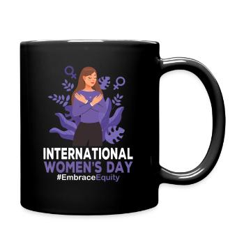 International Women's, 8 March IWD Embrace Equity - Full Colour Mug - black - Right