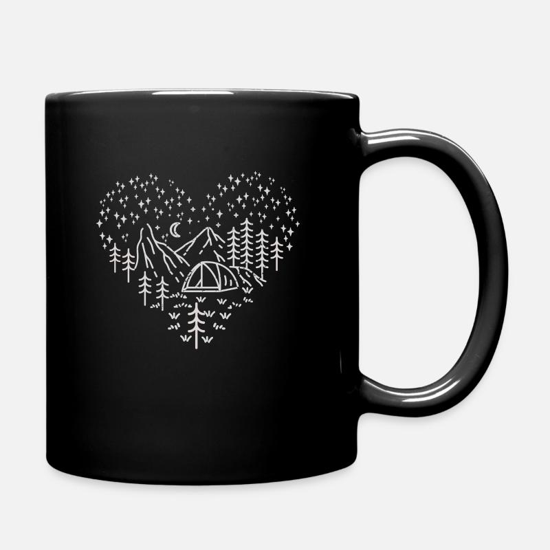 Camping-Herz - Tasse einfarbig - Schwarz