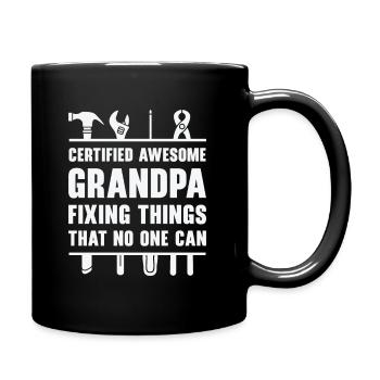 Opa repariert Vintage Ruhestand lustige Zitate - Tasse einfarbig - Schwarz - Rechts