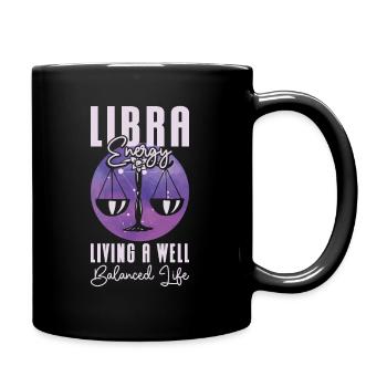 Waage Energie Astrologisches Tierkreiszeichen - Tasse einfarbig - Schwarz - Rechts