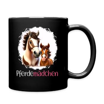 Pferdemädchen Pferdeshirt Pferd Mädchen Fohlen - Tasse einfarbig - Schwarz - Rechts