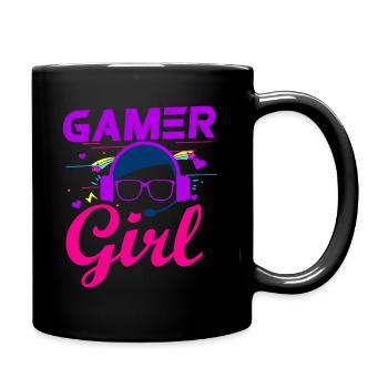 Gamer Girl Cute Gaming idea for Girls Gamers Video - Full Colour Mug - black - Right