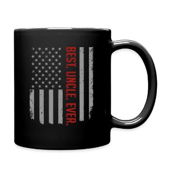 Herren bester Onkel aller Zeiten US-amerikanische Flagge Geschenk - Tasse einfarbig - Schwarz - Rechts