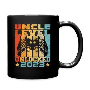 Uncle Level Unlocked 2023 Baby Announcement Uncle - Full Colour Mug - black - Right
