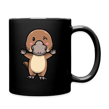 Émoticône ornithorynque de Kawaii - Mug uni - noir - Droite