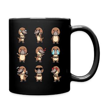 Émoticône ornithorynque de Kawaii - Mug uni - noir - Droite