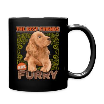 Cocker Spaniel, Chien, Aquarelle Vintage Dicton - Mug uni - noir - Droite