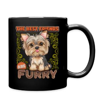 Yorkie, Yorkshire Terrier, aquarelle vintage - Mug uni - noir - Droite