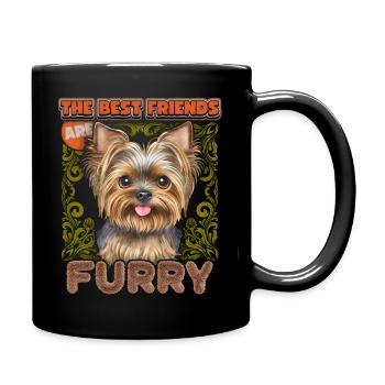 Yorkshire Terrier, aquarelle vintage, Yorkie dicton - Mug uni - noir - Droite