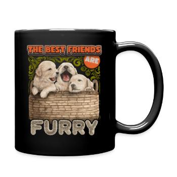 Golden Retriever Puppy, Dog Funny Saying - Full Colour Mug - black - Right