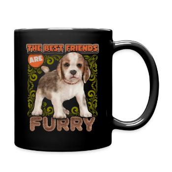 Beagle puppy, beagle dog, dog, vintage watercolor - Full Colour Mug - black - Right