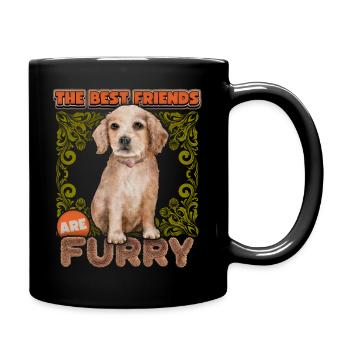 Vintage Cocker Spaniel Welpe, Hund, Spruch - Tasse einfarbig - Schwarz - Rechts
