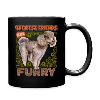 Poodle, King Poodle vintage illustration dog - Full Colour Mug - black - Right