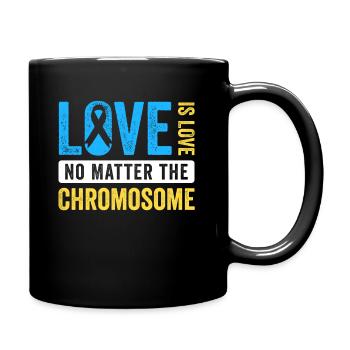 World Down Syndrome Day Extra Chromosome Love - Full Colour Mug - black - Right