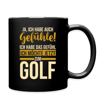 Golfspieler Golfer Golf - Tasse einfarbig - Schwarz - Rechts