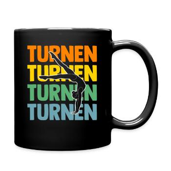 Turnen Gymnastik Turner - Tasse einfarbig - Schwarz - Rechts