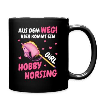 Hobby Horsing Steckenpferd Hobbyhorsing - Tasse einfarbig - Schwarz - Rechts