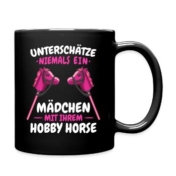 Hobby Horsing Steckenpferd Hobbyhorsing - Tasse einfarbig - Schwarz - Rechts