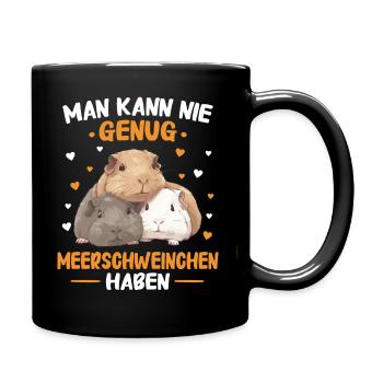 Meerschweinchen Kurzhaar Langhaar Crested - Tasse einfarbig - Schwarz - Rechts