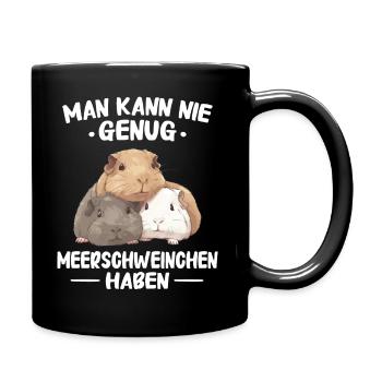Meerschweinchen Kurzhaar Langhaar Crested - Tasse einfarbig - Schwarz - Rechts