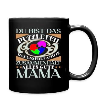 Das Puzzleteil das unsere Familie zusammen hält - Tasse einfarbig - Schwarz - Rechts