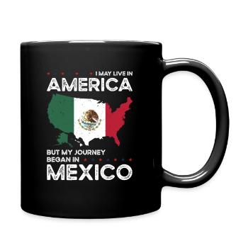Born Mexican Mexico American USA Citizenship - Full Colour Mug - black - Right