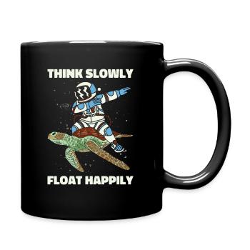 Space Astronaut Floating Wildlife Reptile Sea - Full Colour Mug - black - Right